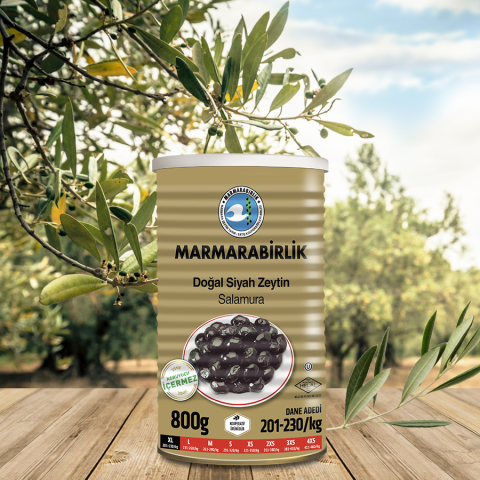 800 gr. (XL) Salamura Siyah Zeytin Teneke Kutu