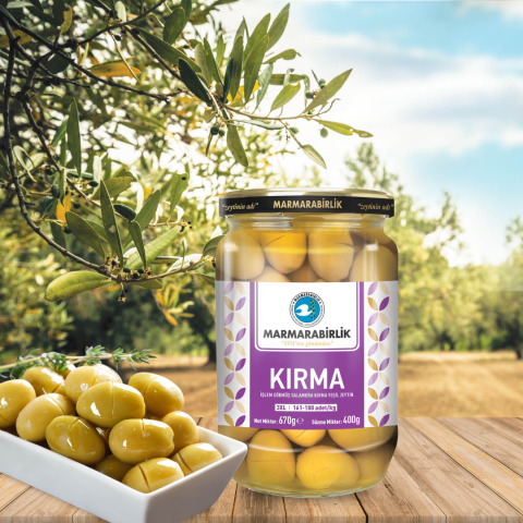 400 g. Kırma Yeşil Zeytin 3XL (161-180 adet/kg)