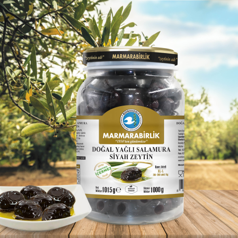 1000 g. Yağlı Salamura Siyah Zeytin XL-L (201-260 adet/kg) campet