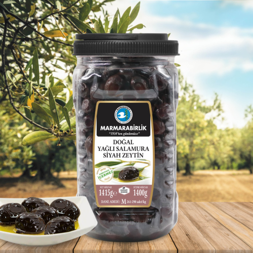1400 g. Yağlı Salamura Siyah Zeytin M (261-290 adet/kg)