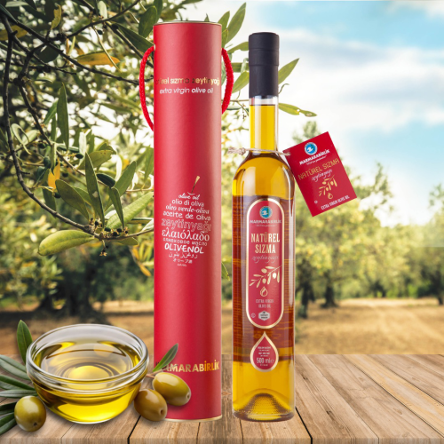 500 ml. Natürel Sızma Zeytinyağı (Eleganttissima Şişe+Kutu)