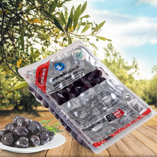 800 g. Salamura Siyah Zeytin L (231-260 adet/kg) vakum